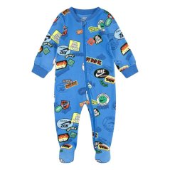 Nike Kids' AOP Footed Coverall Onesie Light Blue