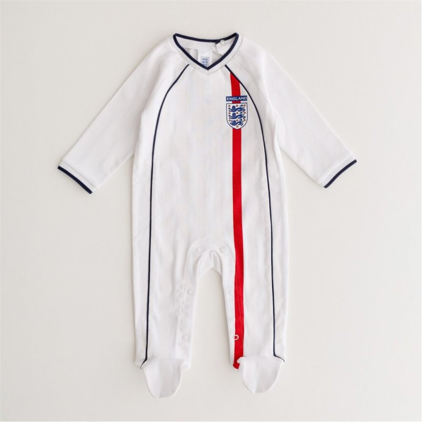 Brecrest Team England '02 Retro Home Babygrow White