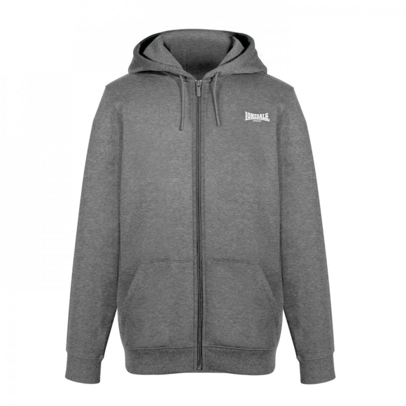 Lonsdale Essential Zip Hoodie Mens Charcoal M