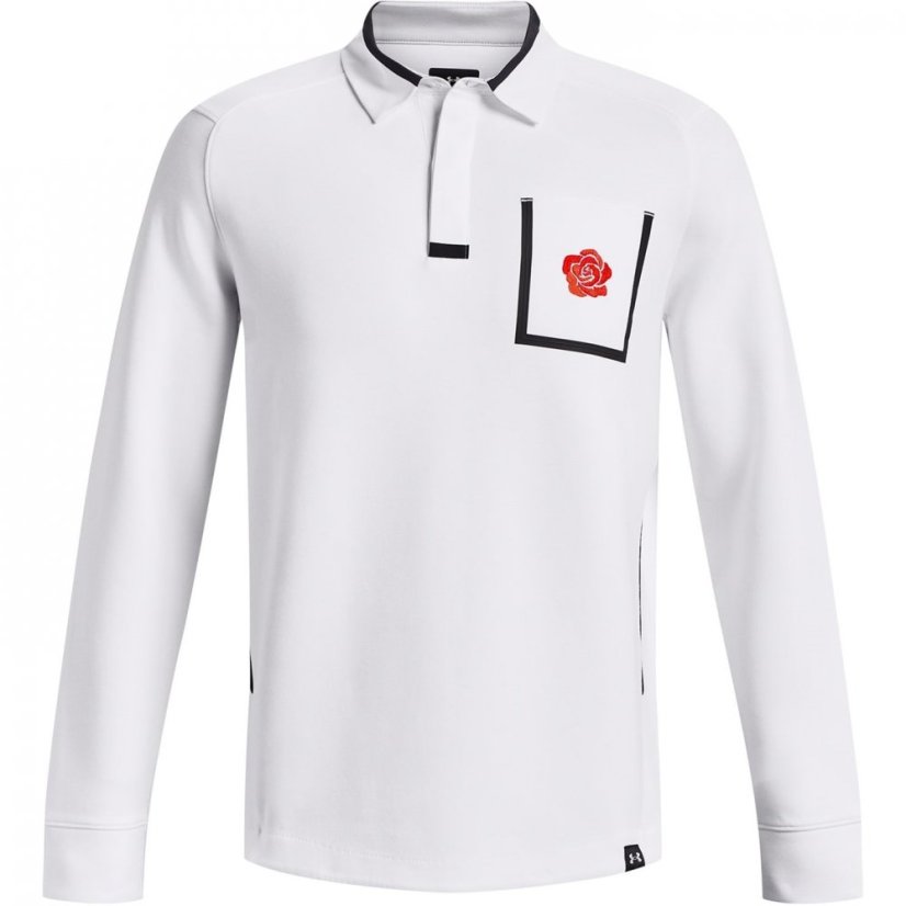 Under Armour Unisex Adults Summit Knitted Long-Sleeve Polo Shirt White