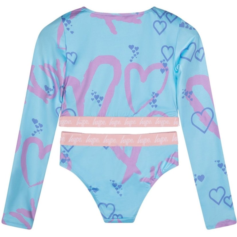 Hype Kids' Heart One Piece Swimsuit Pink