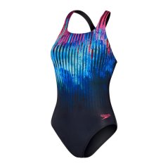 Speedo Digital Printed Medalist Swimsuit Womens True Navy