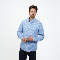 Howick Classic Men's Gingham Long Sleeve Shirt Blue Check