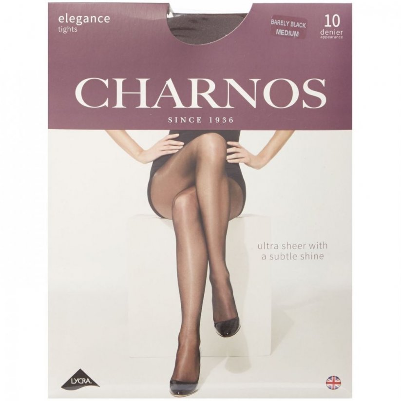 Charnos Elegance 10 denier sheer tights Nearly Black