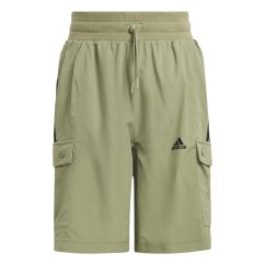 adidas Unisex Kids Jersey Jogger Shorts Green/Black