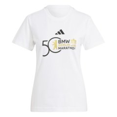 adidas Women's Ber24 Logo Short Sleeve Performance Running Top White
