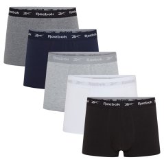 Reebok Mens 5 Pack Trunks Blk/Wht/Gry/Nvy