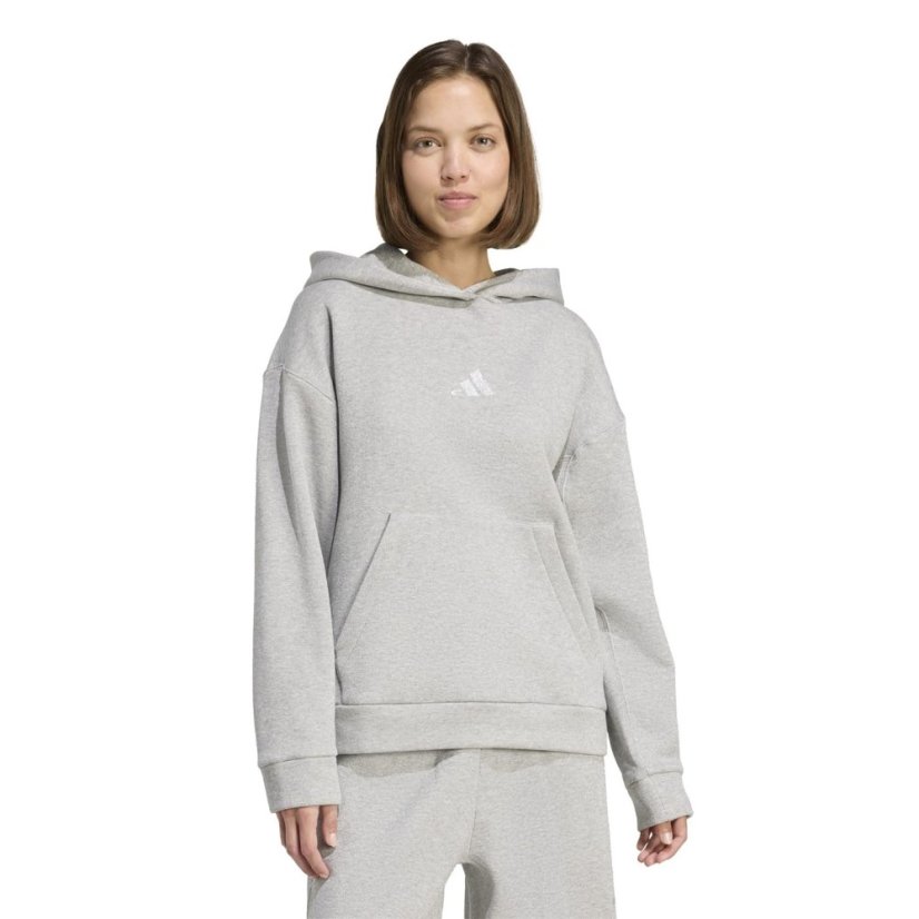 adidas Women's Glitter Over-the-Head Hoodie Silver