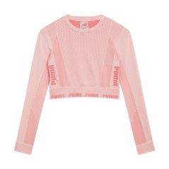 Puma Evoknit Seamless Ls Crop Top Womens Bridal.Rose