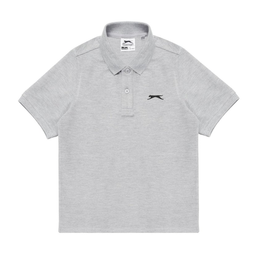 Slazenger Plain Polo Shirt Junior Grey Marl
