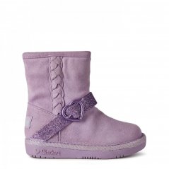 Skechers Glamslam - Darling Days Snug Boots Girls Lavender