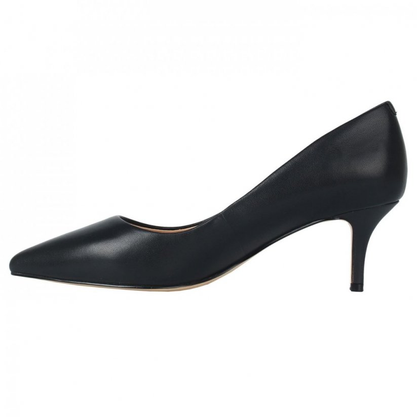 Linea Kitten Heel Shoes Black Leather