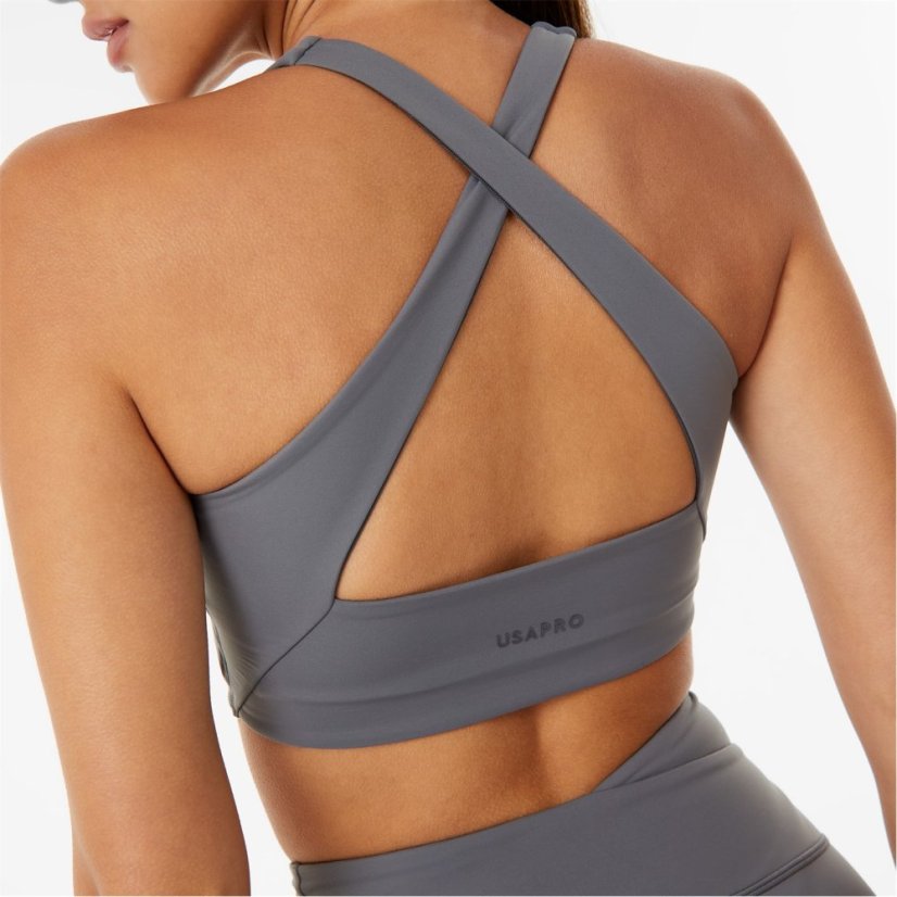 USA Pro x Sophie Habboo Crossback Sports Bra Shark Grey