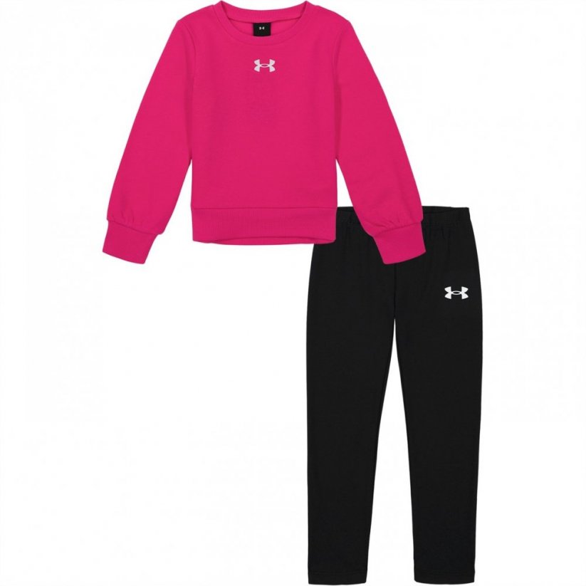 Under Armour Armour Icon Crew Set Infant Girls Pink/Black