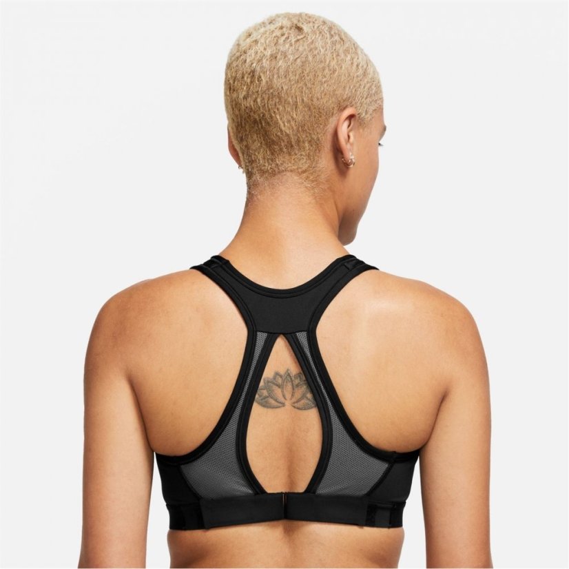 Nike Swoosh High Support Women's Non-Padded Adjustable Sports Bra Black/Grey