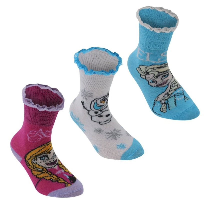 Character 3 Pack Crew Socks Infants Frozen