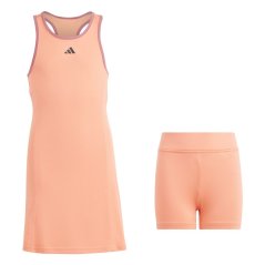 adidas Club Tennis Dress Kids Girls Coral Fushion
