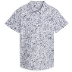 Puma Women's Cloudspun Microdot Short-Sleeve Performance Polo Shirt White/Navy