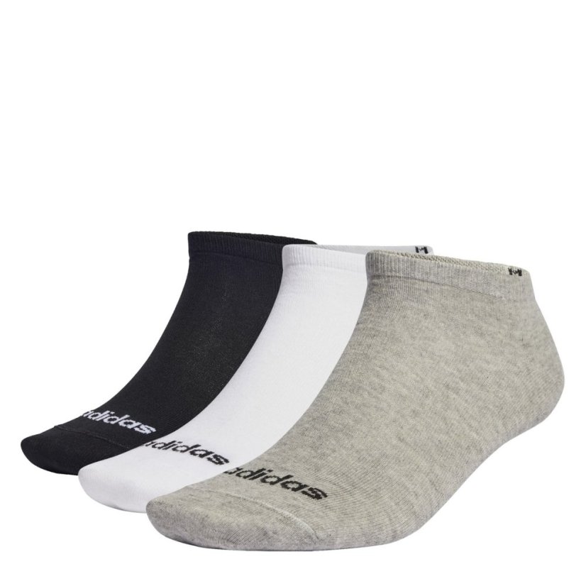 adidas Thin Linear Low-Cut Socks 3 Pairs MegGreyHtr