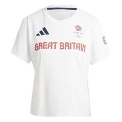 adidas Women's Team GB Short Sleeve Performance Gym Top White