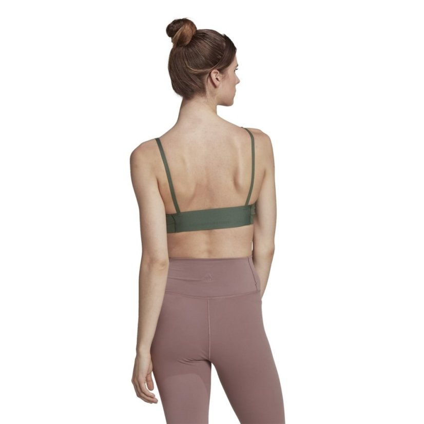 adidas Yoga Studio Light Support Sports Bra Womens Green