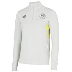 Umbro Brentford Quarter Zip Top 2024 2025 Adults Mushroom/Yellow