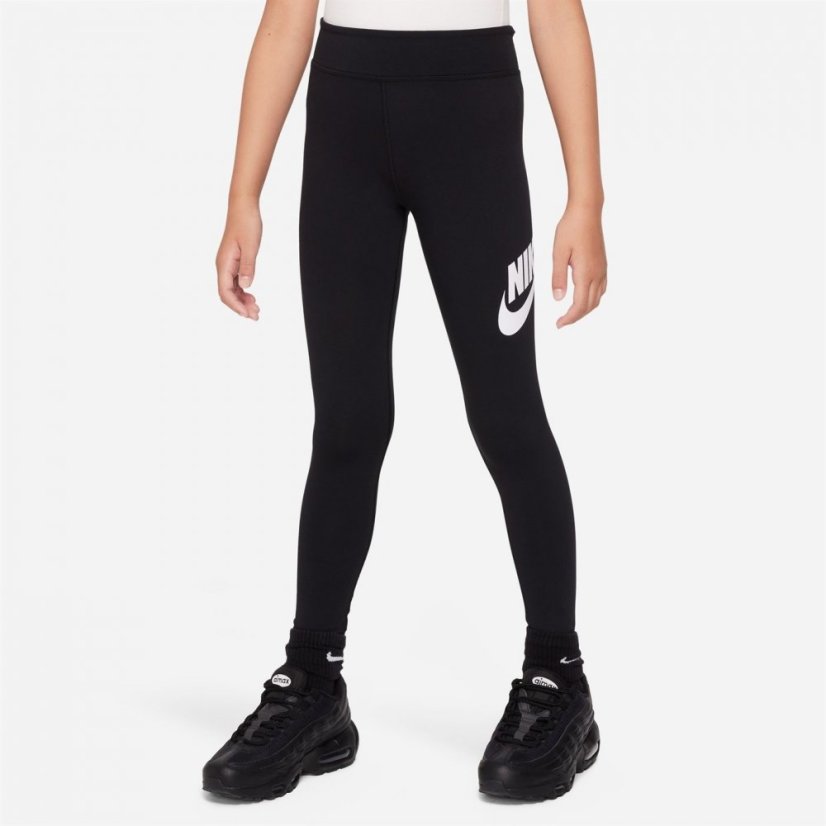 Nike Sportswear Essential Big Kids' (Girls') Mid-Rise Leggings Black/White