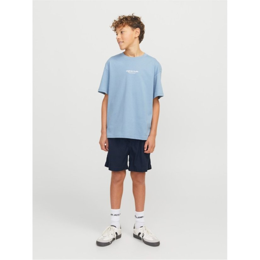 Jack and Jones Kids' Linen Woven Tracksuit Shorts Dark Navy