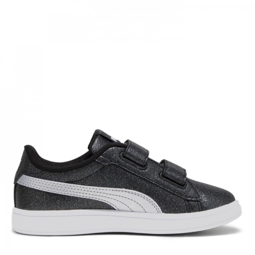 Puma Smash 3.0 Glitz Glam V Child Girl Trainers Black/Silver