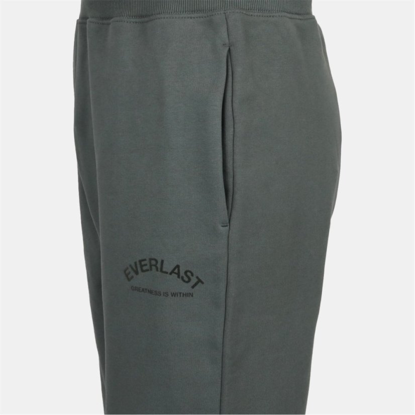 Everlast Men's High Waisted Cotton Fleece Ribbed Cuffs Joggers Khaki