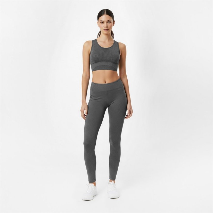 USA Pro Mid Rise Leggings Charcoal Marl