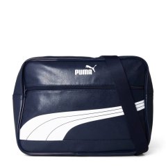 Puma Men's College Reporter Messenger Bag Navy/White
