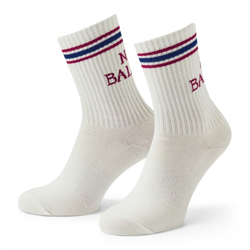 New Balance 2 Pack Crew & Ankle Socks pack White