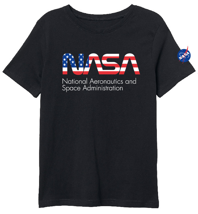 Dětské tričko NASA Worm Logo Black