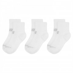 New Balance 3 Pack Ankle Socks White