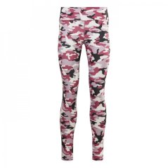 Reebok Women's Lux Bold Camo Print Performance Gym Leggings Semi Proud Pink