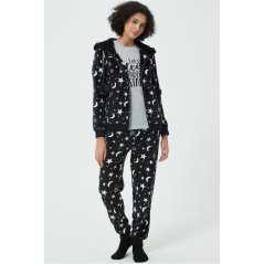 Linea 4 Piece Star Hooded Lounge Set Black