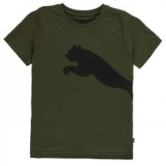 Puma Big Cat QT T Shirt Junior Boys Forest Night