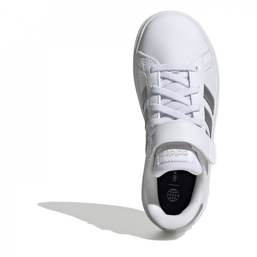 adidas Grand Court Trainers Child Girls White/ Silver