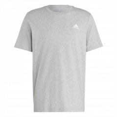adidas Essentials Single Jersey Linear Embroidered Logo pánske tričko Grey Heather SL