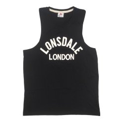 Lonsdale Muscle Vest Mens Black/White