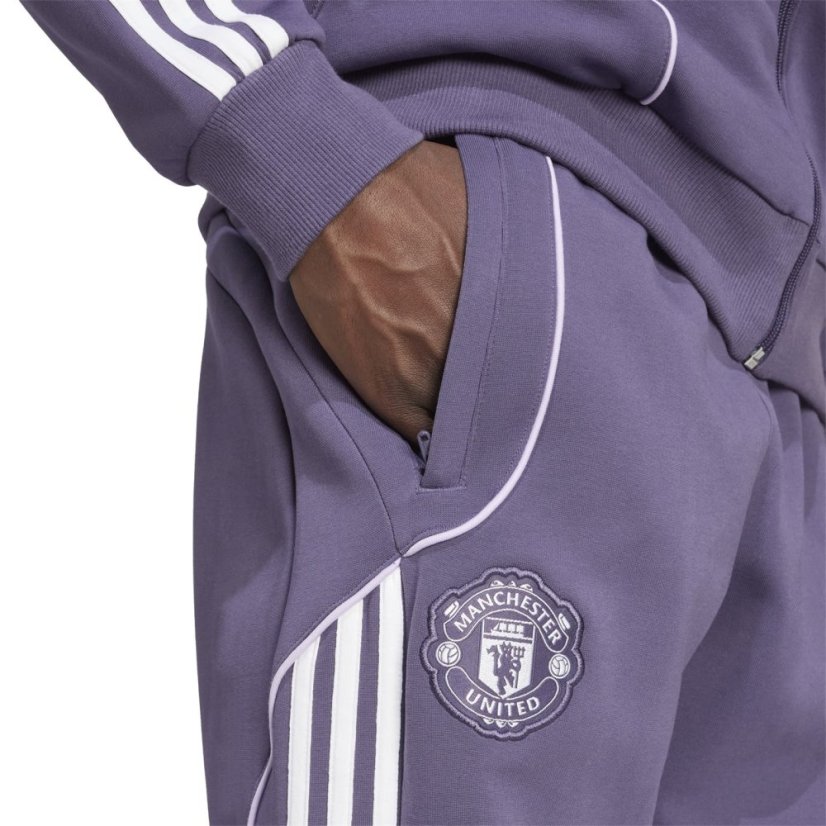 adidas Manchester United UBP Doubleknit Tracksuit Bottoms Mens Purple