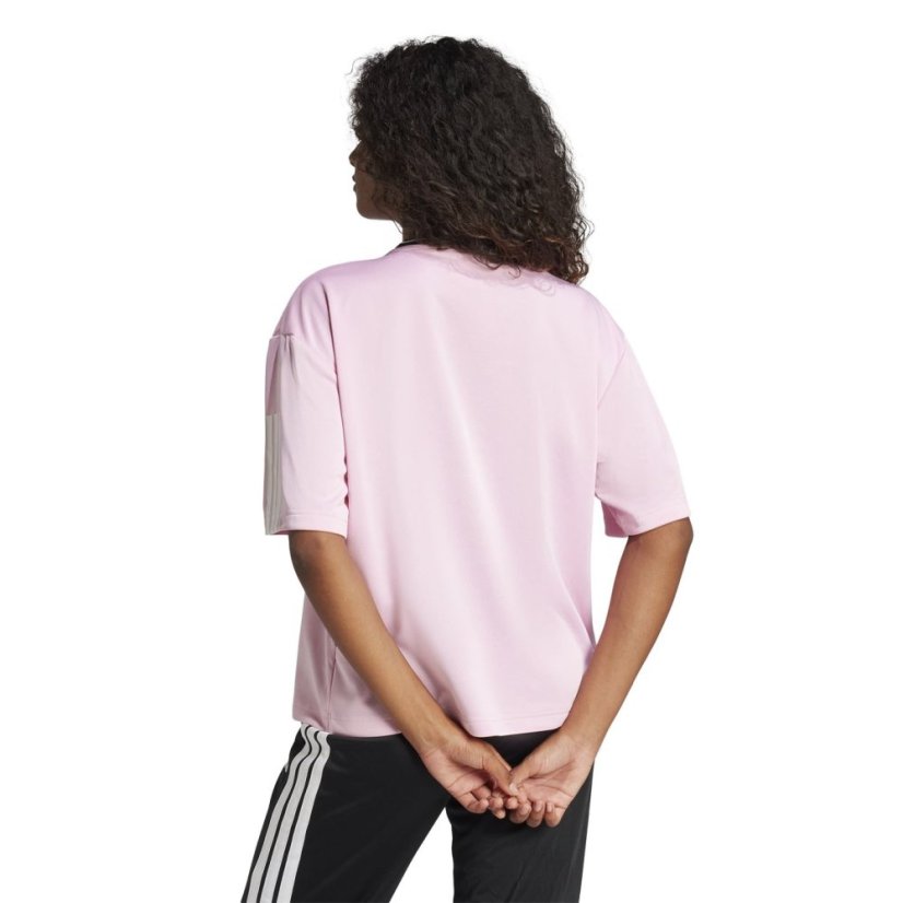 adidas Tiro Cut 3-Stripes Colorblock Boyfriend T-Shirt True Pink