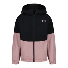 Under Armour Kids' Windproof Long Sleeve Rain Anorak Black/Pink