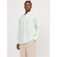 Jack and Jones Men's JW Long-Sleeve Linen Shirt Soothing Sea