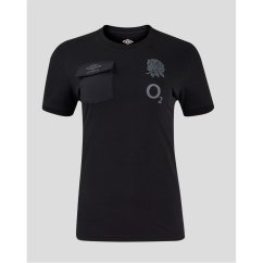 Umbro England Rugby Presentation T-Shirt 2024 Womens Black