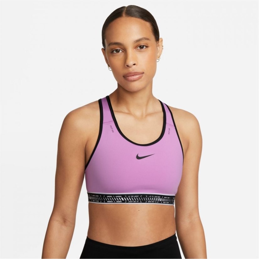 Nike Swoosh On The Run Women's Medium-Support Lightly Lined Sports Bra Fuchsia/Black