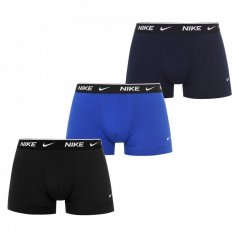 Nike 3 Pack Everyday Cotton Trunks Mens Blk/Gry/Blu 9J1
