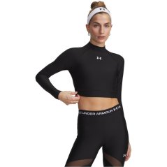 Under Armour Womens HeatGear® Long Sleeve Performance Gym Top Black/White