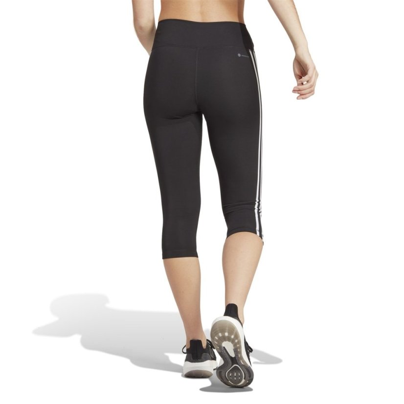 adidas Train Essentials 3-Stripes High Waisted Three Quarter Leggings Black